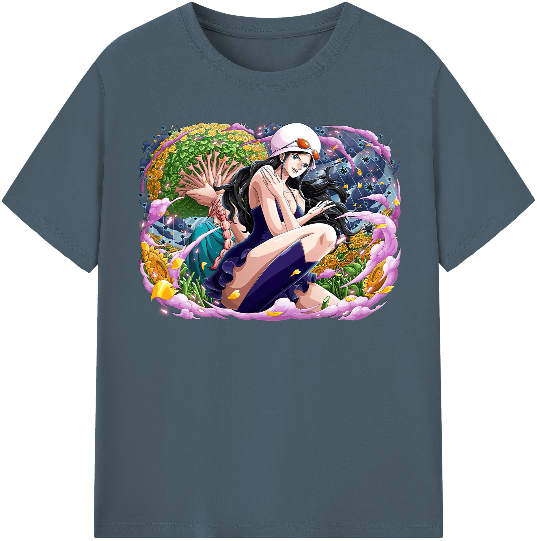ワンピース ニコ・ロビン ONE PIECE Nico Robin 綿100％半袖Tシャツ（フロントプリント）